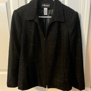 Sag Harbor Black and Silver Women's Blazer